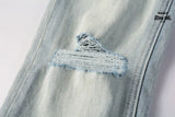 Calça Jeans Ksubi Azul Claro Joelho Rasgado