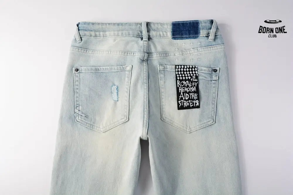 Calça Jeans Ksubi Azul Claro Joelho Rasgado