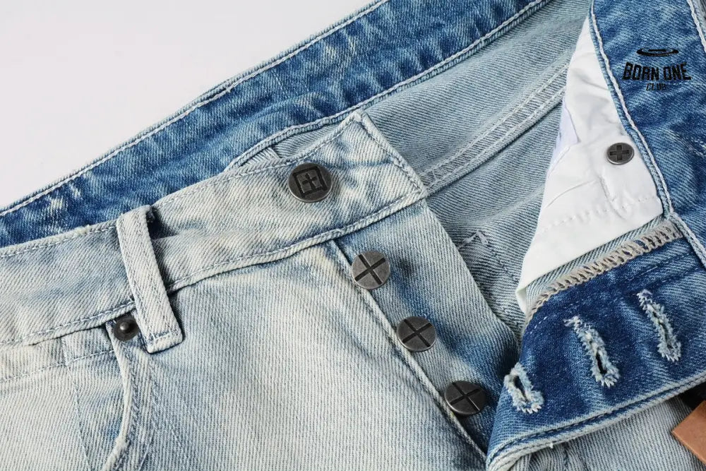 Calça Jeans Ksubi Azul Claro Joelho Rasgado