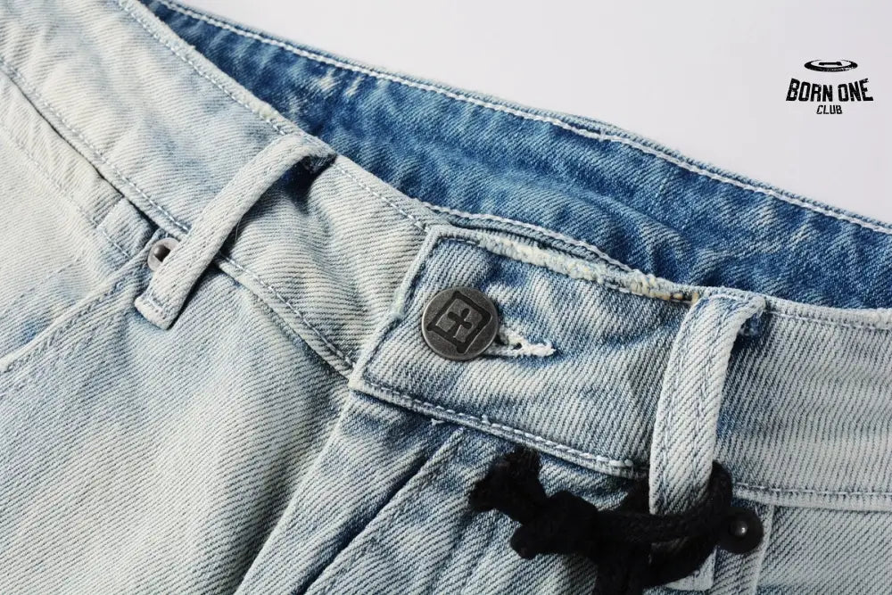 Calça Jeans Ksubi Azul Claro Joelho Rasgado
