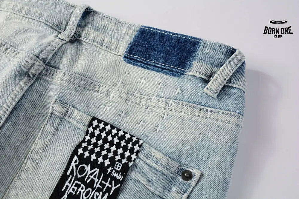 Calça Jeans Ksubi Azul Claro Joelho Rasgado