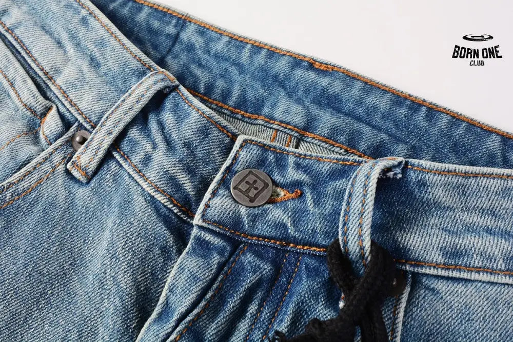 Calça Jeans Ksubi Azul Claro Patches Estampados