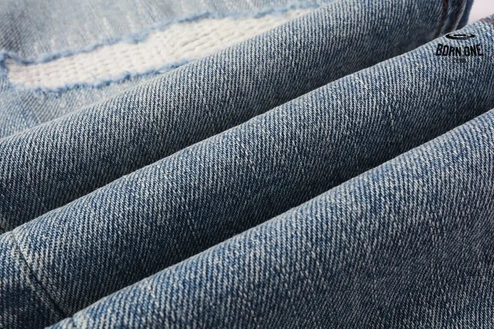 Calça Jeans Ksubi Azul Claro Patches Estampados