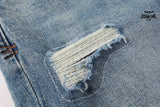 Calça Jeans Ksubi Azul Claro Patches Estampados