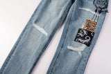 Calça Jeans Ksubi Azul Claro Patches Estampados