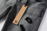 Calça Jeans Ksubi Cinza Patches Vermelhos