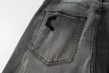 Calça Jeans Ksubi Cinza Patches Vermelhos