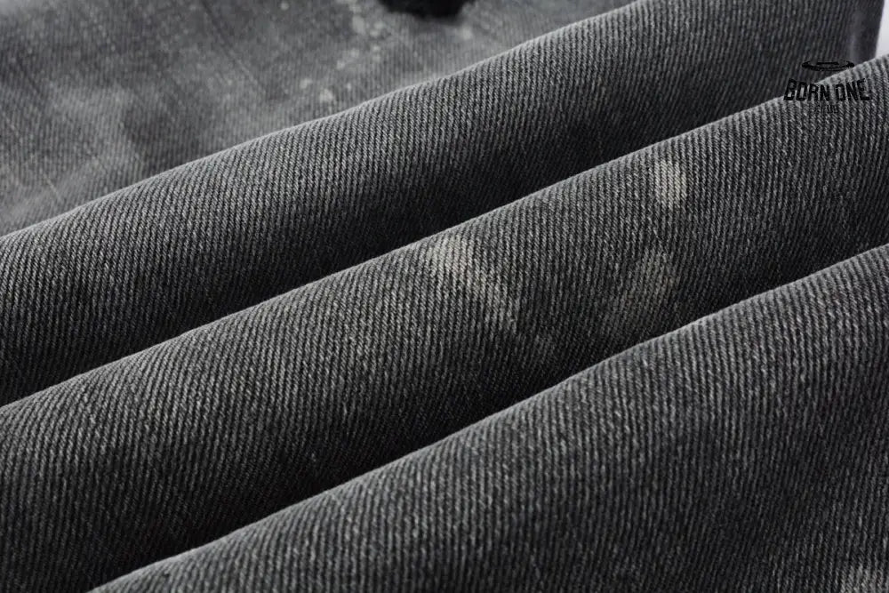 Calça Jeans Ksubi Cinza Patches Vermelhos