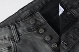 Calça Jeans Ksubi Cinza Patches Vermelhos