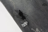 Calça Jeans Ksubi Cinza Patches Vermelhos