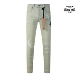 Calça Jeans Ksubi Verde Claro Pintada