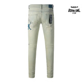 Calça Jeans Ksubi Verde Claro Pintada