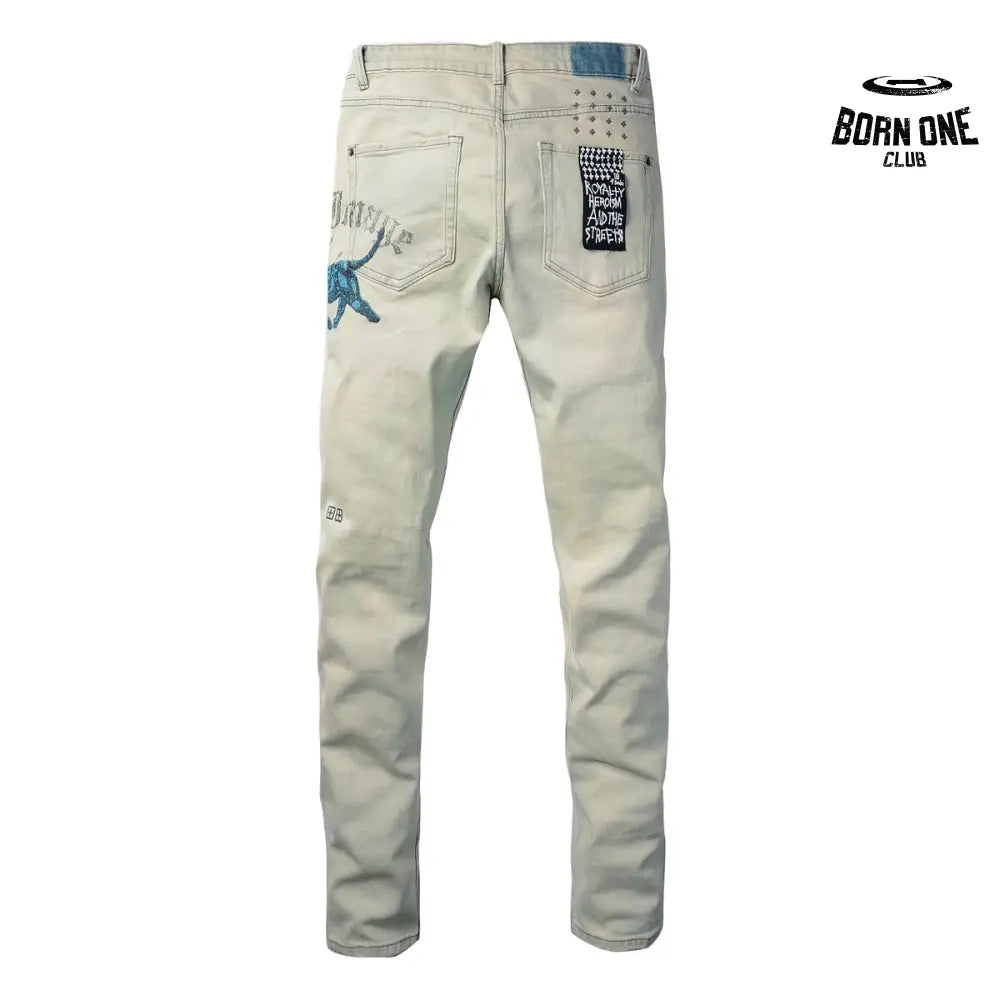 Calça Jeans Ksubi Verde Claro Pintada