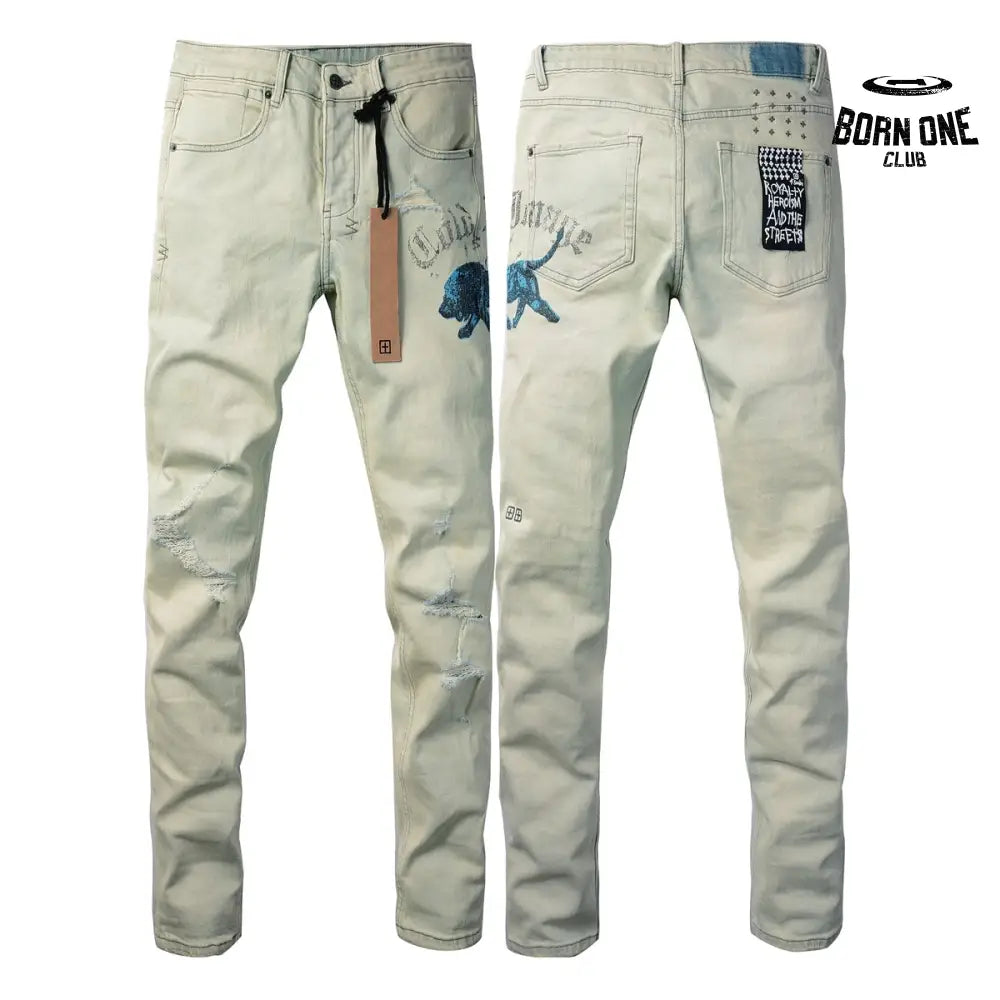 Calça Jeans Ksubi Verde Claro Pintada