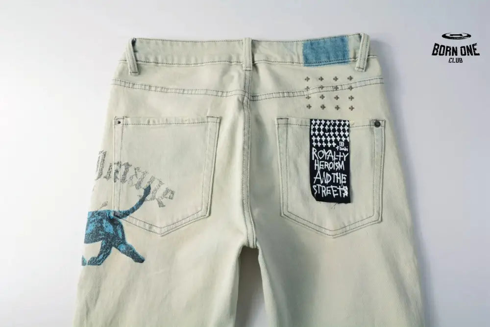Calça Jeans Ksubi Verde Claro Pintada