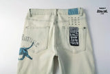 Calça Jeans Ksubi Verde Claro Pintada