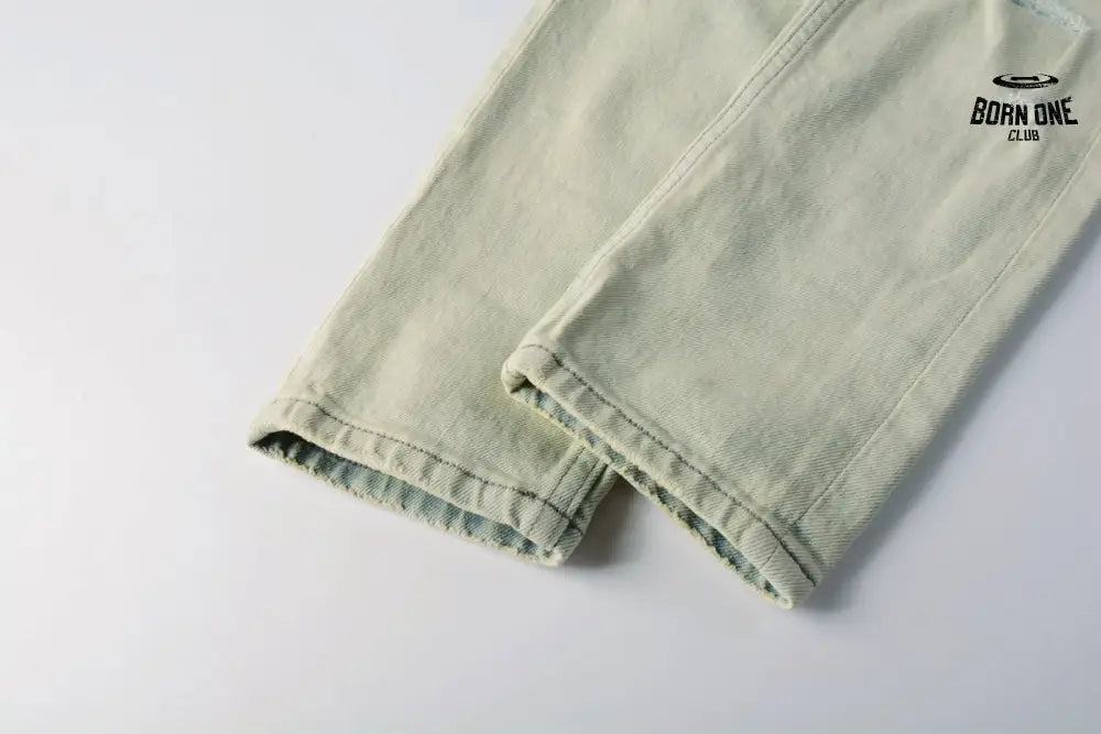 Calça Jeans Ksubi Verde Claro Pintada