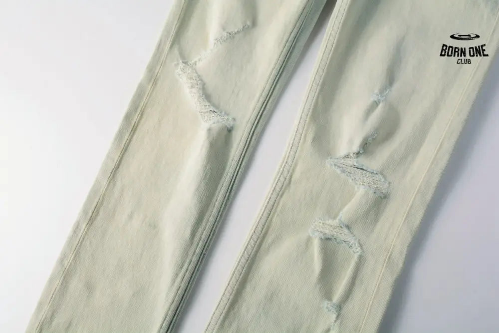 Calça Jeans Ksubi Verde Claro Pintada