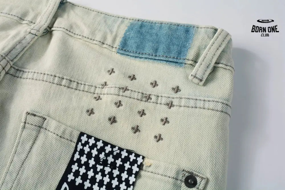 Calça Jeans Ksubi Verde Claro Pintada