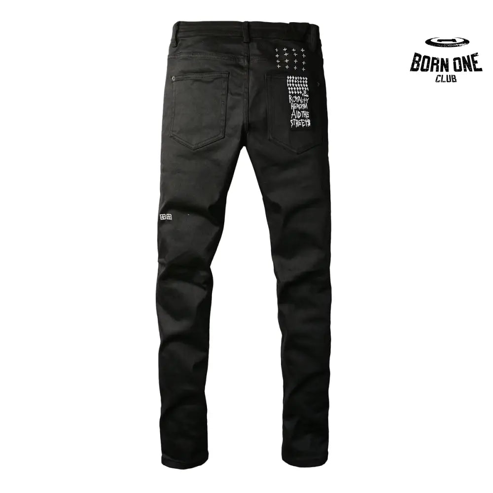 Calça Jeans Ksubi Preta Logo Bordado