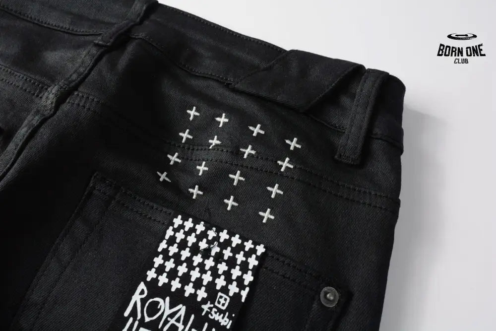 Calça Jeans Ksubi Preta Logo Bordado