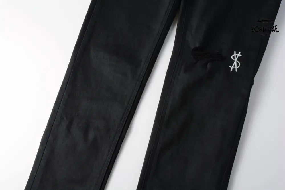 Calça Jeans Ksubi Preta Logo Bordado