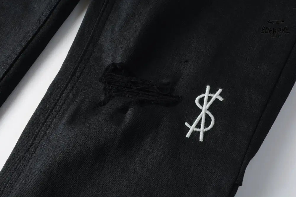 Calça Jeans Ksubi Preta Logo Bordado