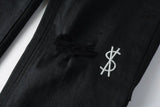 Calça Jeans Ksubi Preta Logo Bordado