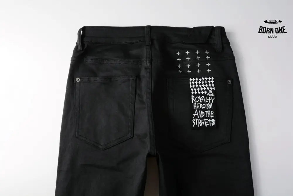Calça Jeans Ksubi Preta Logo Bordado
