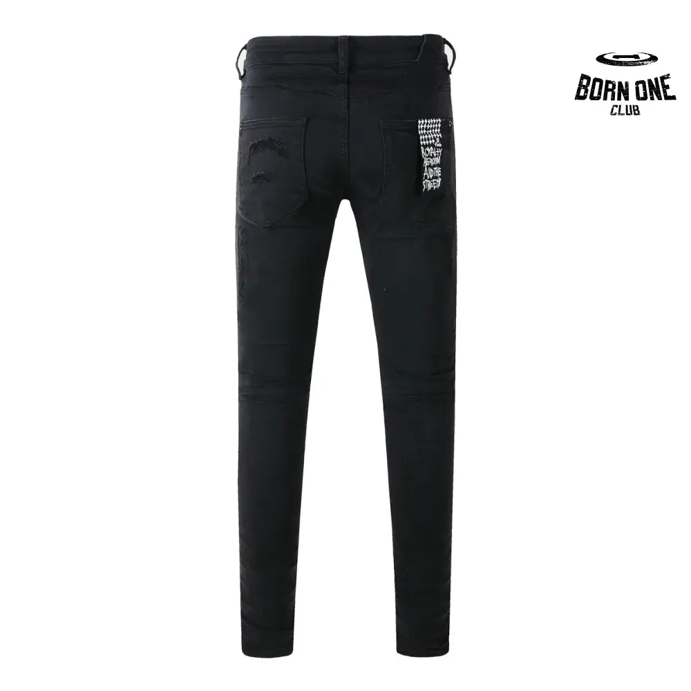 Calça Jeans Ksubi Preta Detalhe Destroyed
