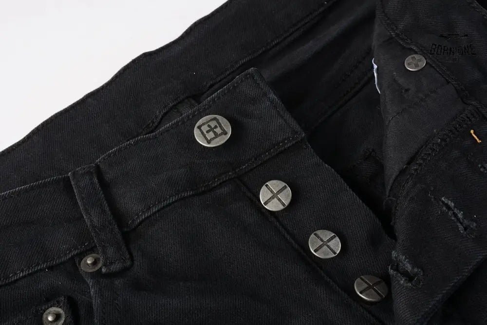 Calça Jeans Ksubi Preta Detalhe Destroyed