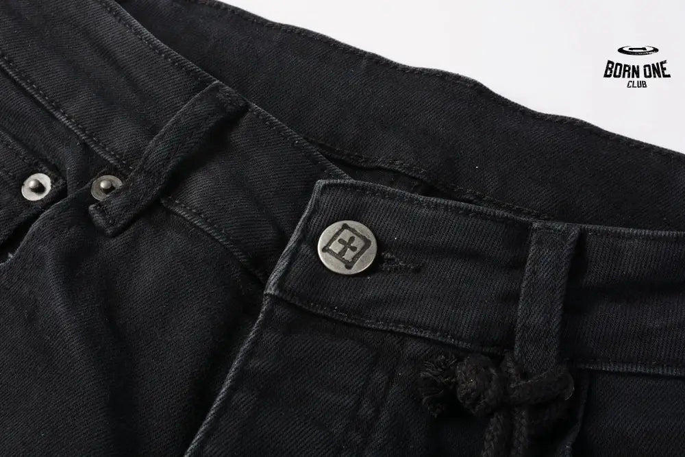 Calça Jeans Ksubi Preta Detalhe Destroyed