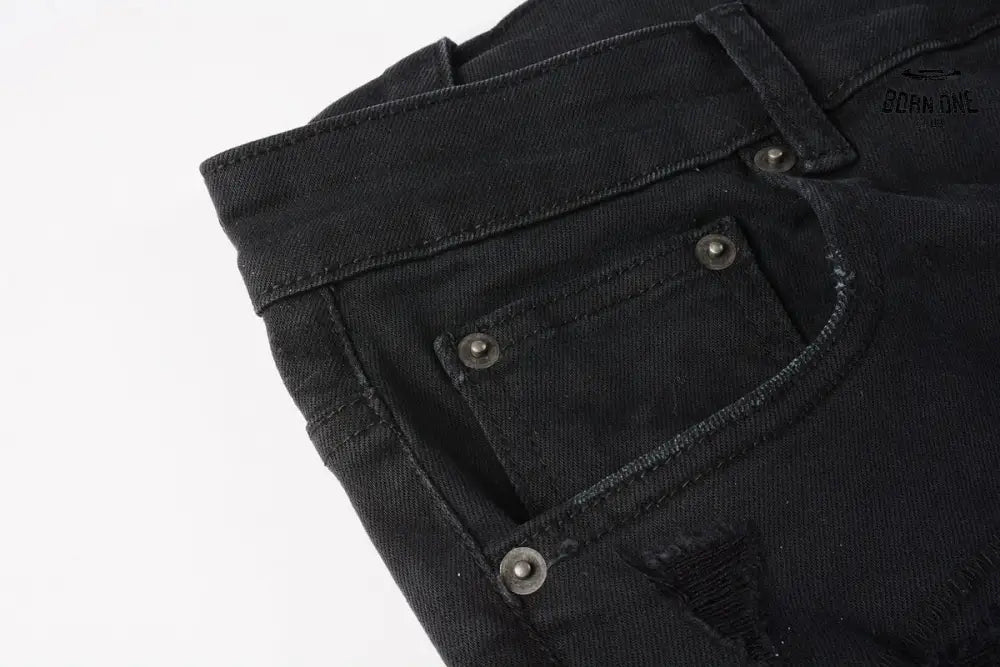 Calça Jeans Ksubi Preta Detalhe Destroyed