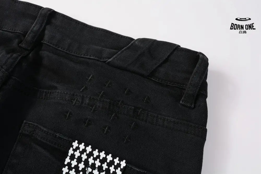 Calça Jeans Ksubi Preta Detalhe Destroyed