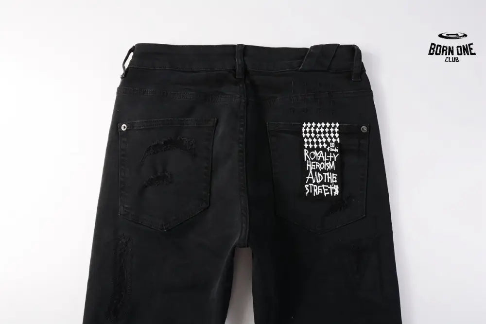 Calça Jeans Ksubi Preta Detalhe Destroyed