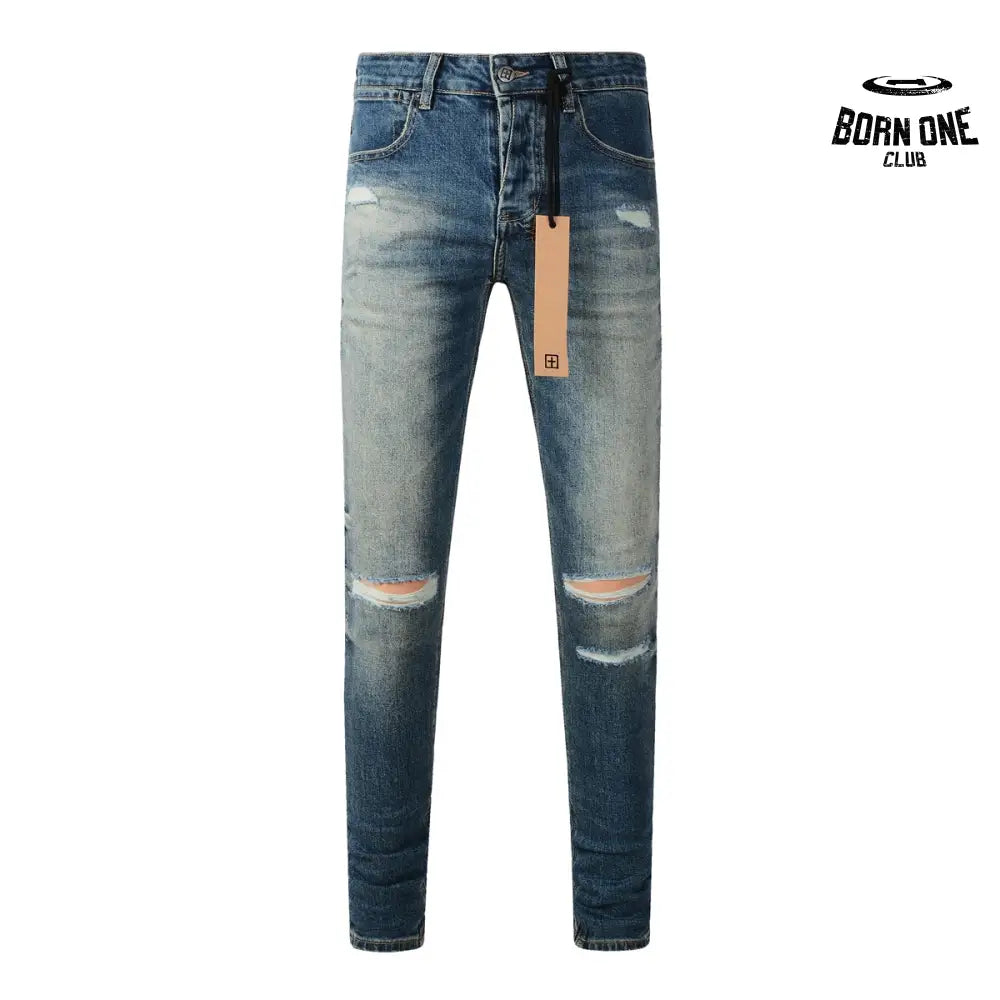 Calça Jeans Ksubi Azul Escuro Joelho Rasgado