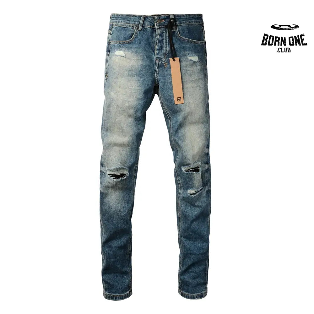 Calça Jeans Ksubi Azul Escuro Joelho Rasgado