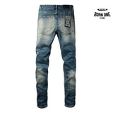 Calça Jeans Ksubi Azul Escuro Joelho Rasgado