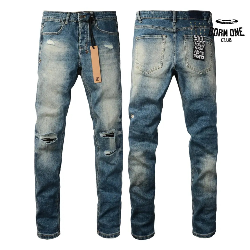 Calça Jeans Ksubi Azul Escuro Joelho Rasgado
