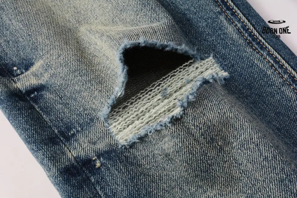 Calça Jeans Ksubi Azul Escuro Joelho Rasgado