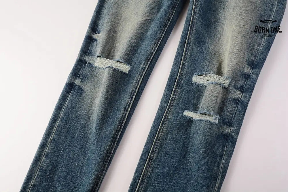 Calça Jeans Ksubi Azul Escuro Joelho Rasgado