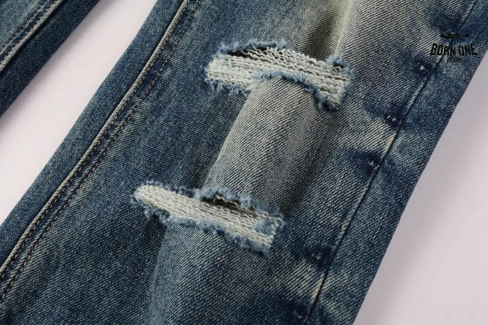 Calça Jeans Ksubi Azul Escuro Joelho Rasgado