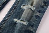 Calça Jeans Ksubi Azul Escuro Joelho Rasgado