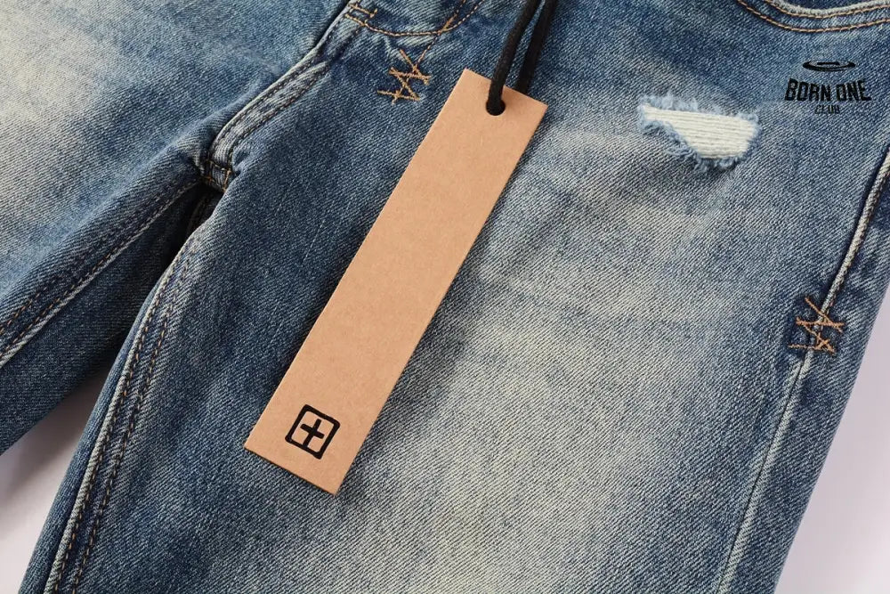 Calça Jeans Ksubi Azul Escuro Joelho Rasgado