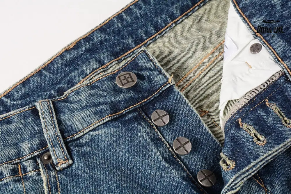 Calça Jeans Ksubi Azul Escuro Joelho Rasgado