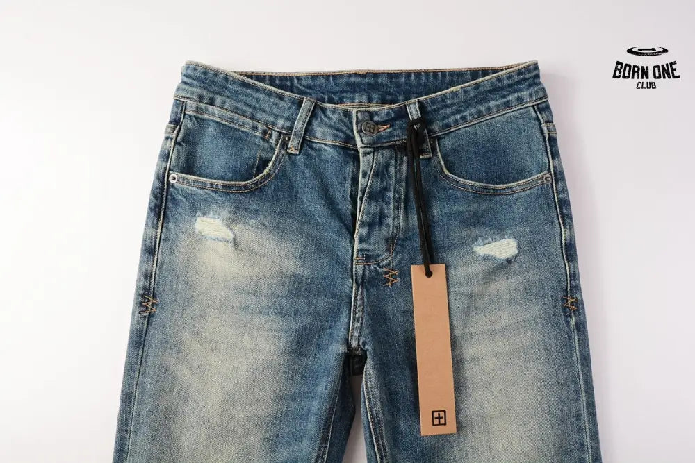 Calça Jeans Ksubi Azul Escuro Joelho Rasgado