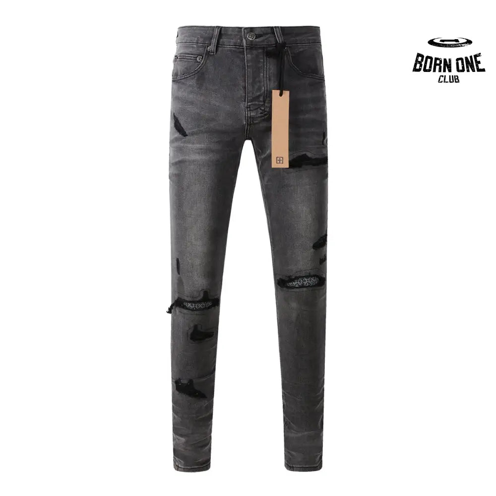 Calça Jeans Ksubi Cinza Patches Destroyed