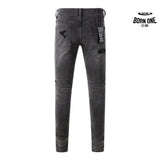Calça Jeans Ksubi Cinza Patches Destroyed