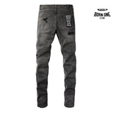 Calça Jeans Ksubi Cinza Patches Destroyed
