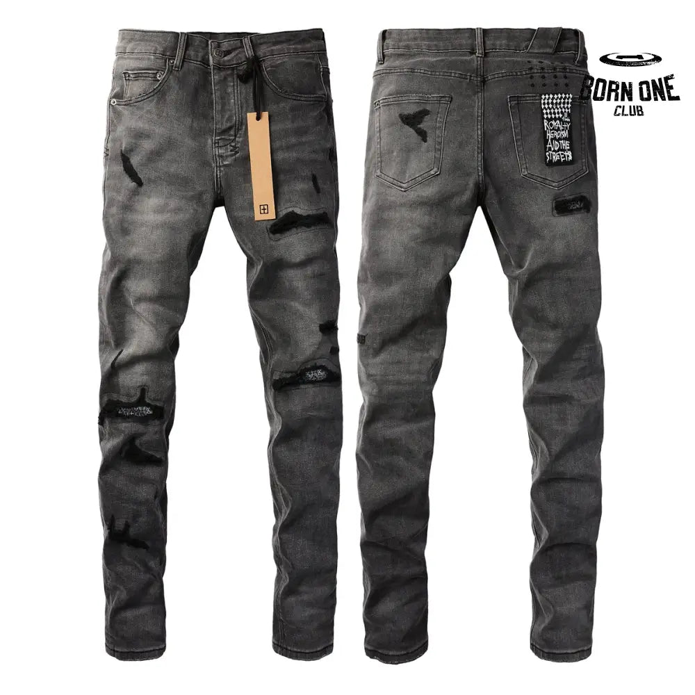 Calça Jeans Ksubi Cinza Patches Destroyed